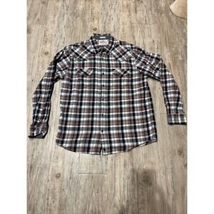 Cody James Pearl Snap Shirt Mens Medium Flannel Plaid Long Sleeve Western